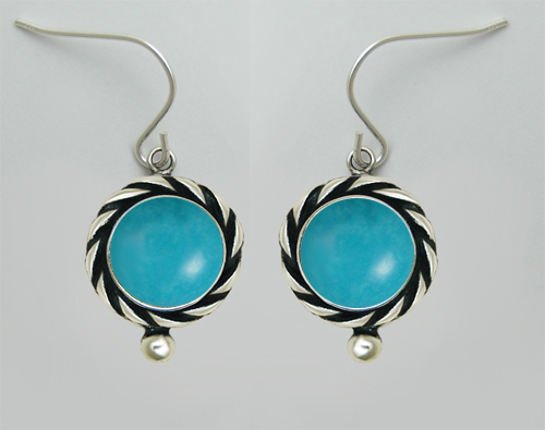 Sterling Silver Turquoise Gemstone Drop Dangle Earrings